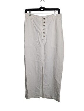 Young Fabulous And Broke White Denim Modal Blend Maxi Pencil Maxi Skirt‎ Size L